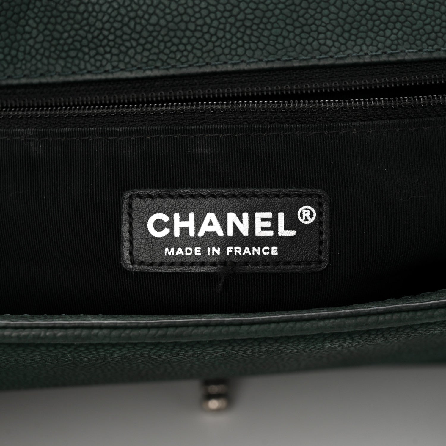 Chanel Iridescent Caviar Quilted Large Boy Flap Dark Green 6 of 14