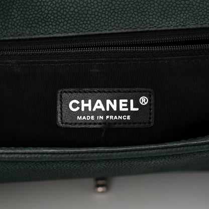 Chanel Iridescent Caviar Quilted Large Boy Flap Dark Green 6 of 14