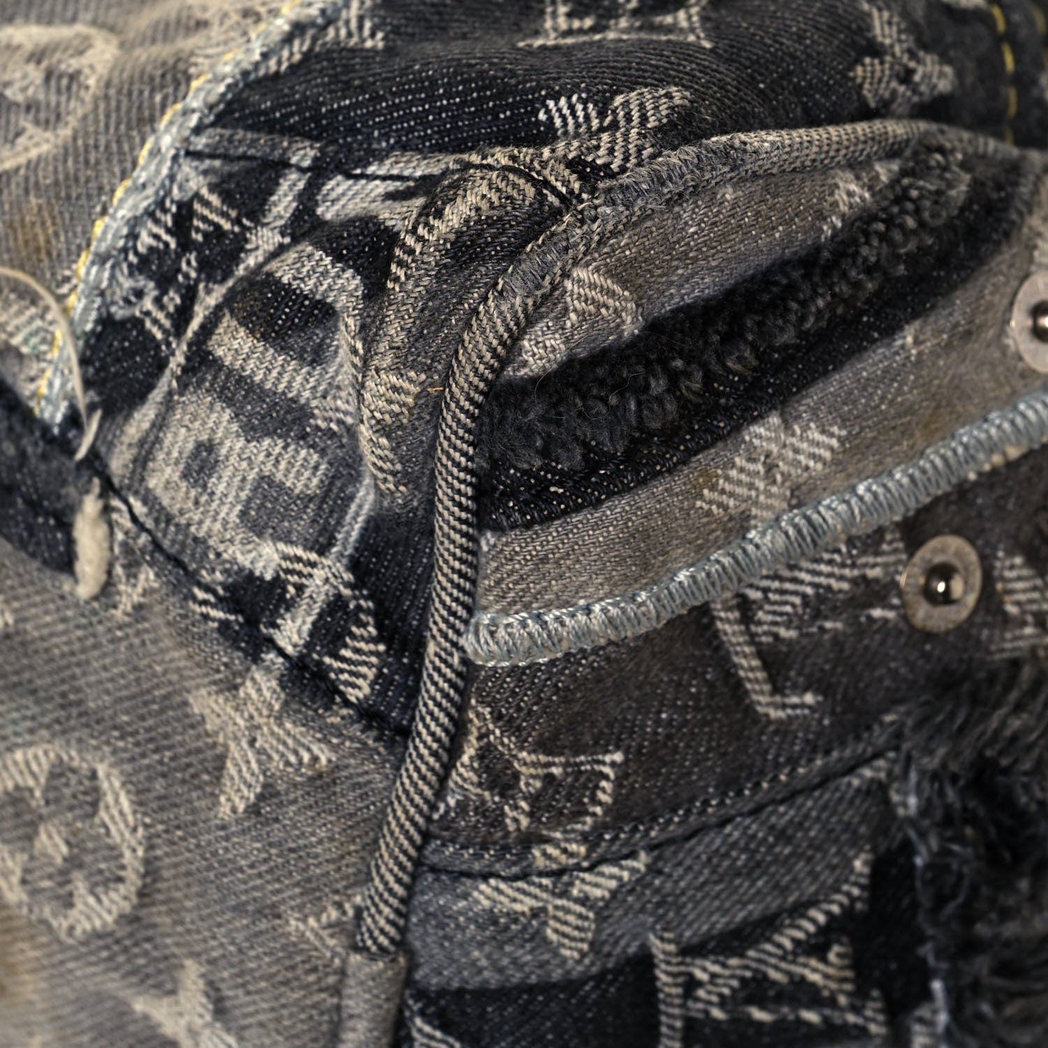 Louis Vuitton Denim Patchwork Speedy 30 Blue 8 of 14