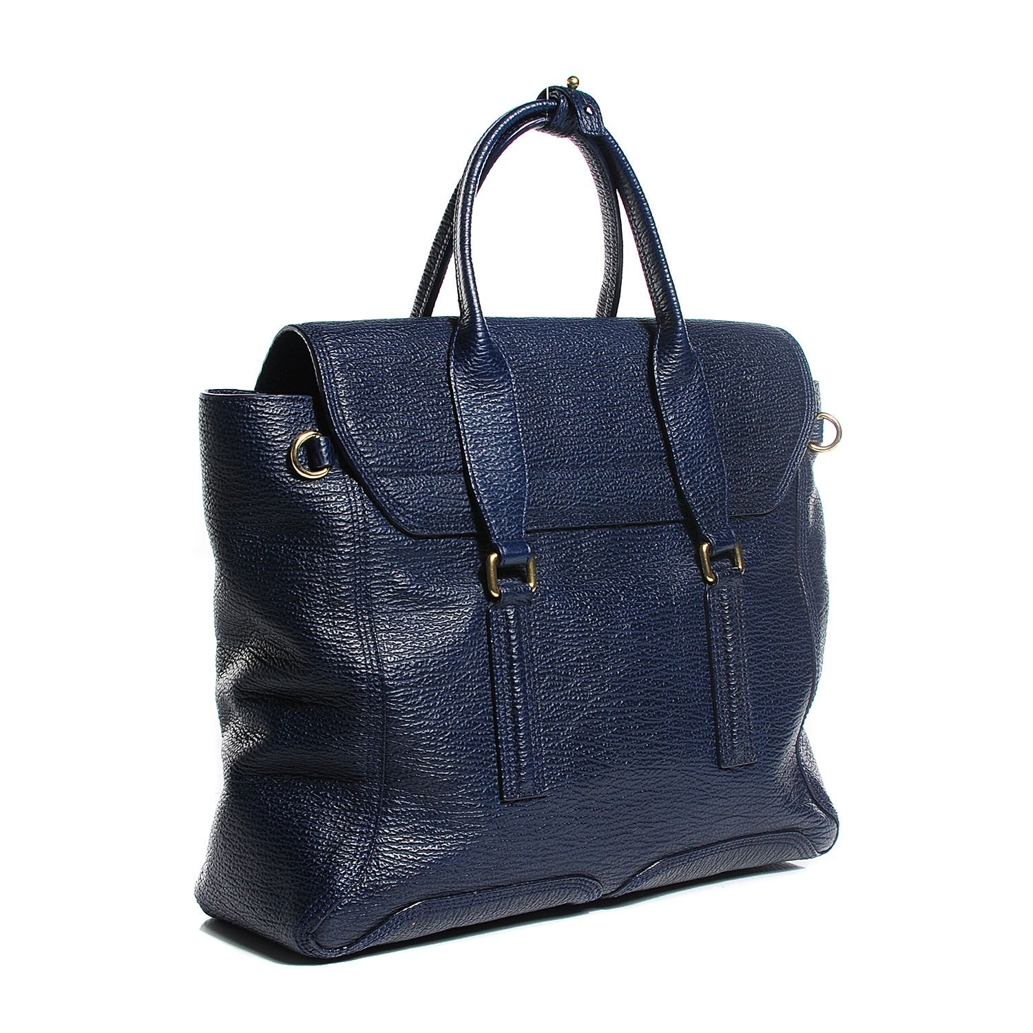 3.1 Phillip Lim 3.1 Textured Calfskin Large Pashli Satchel Ink 3 of 12