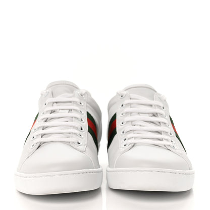 Gucci Calfskin Crocodile Web Womens Ace Sneakers 37 White Green 2 of 8