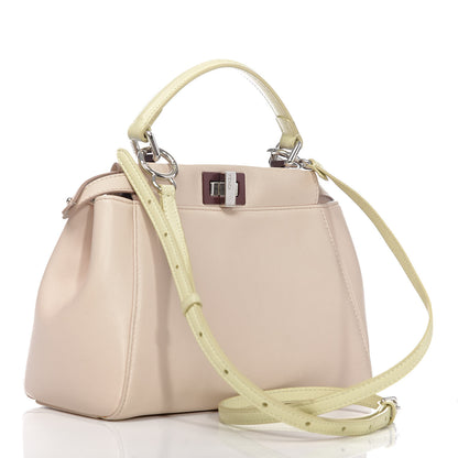 Fendi Nappa Colorblock Mini Peekaboo Iconic Satchel Plaster Banana Grigio Polvere 3 of 11
