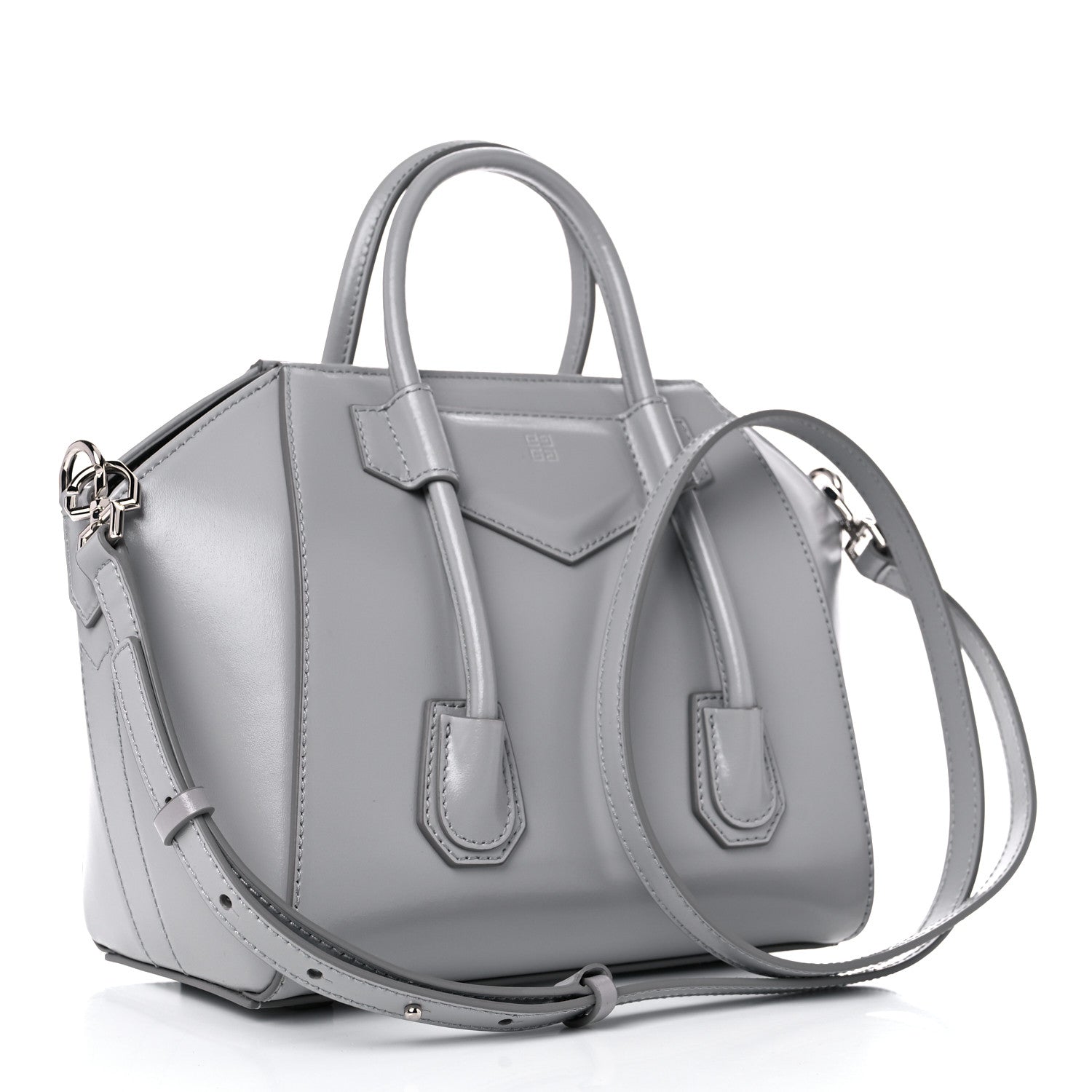 Givenchy Box Calfskin Mini Lock Antigona Shoulder Bag Cloud Grey 3 of 10