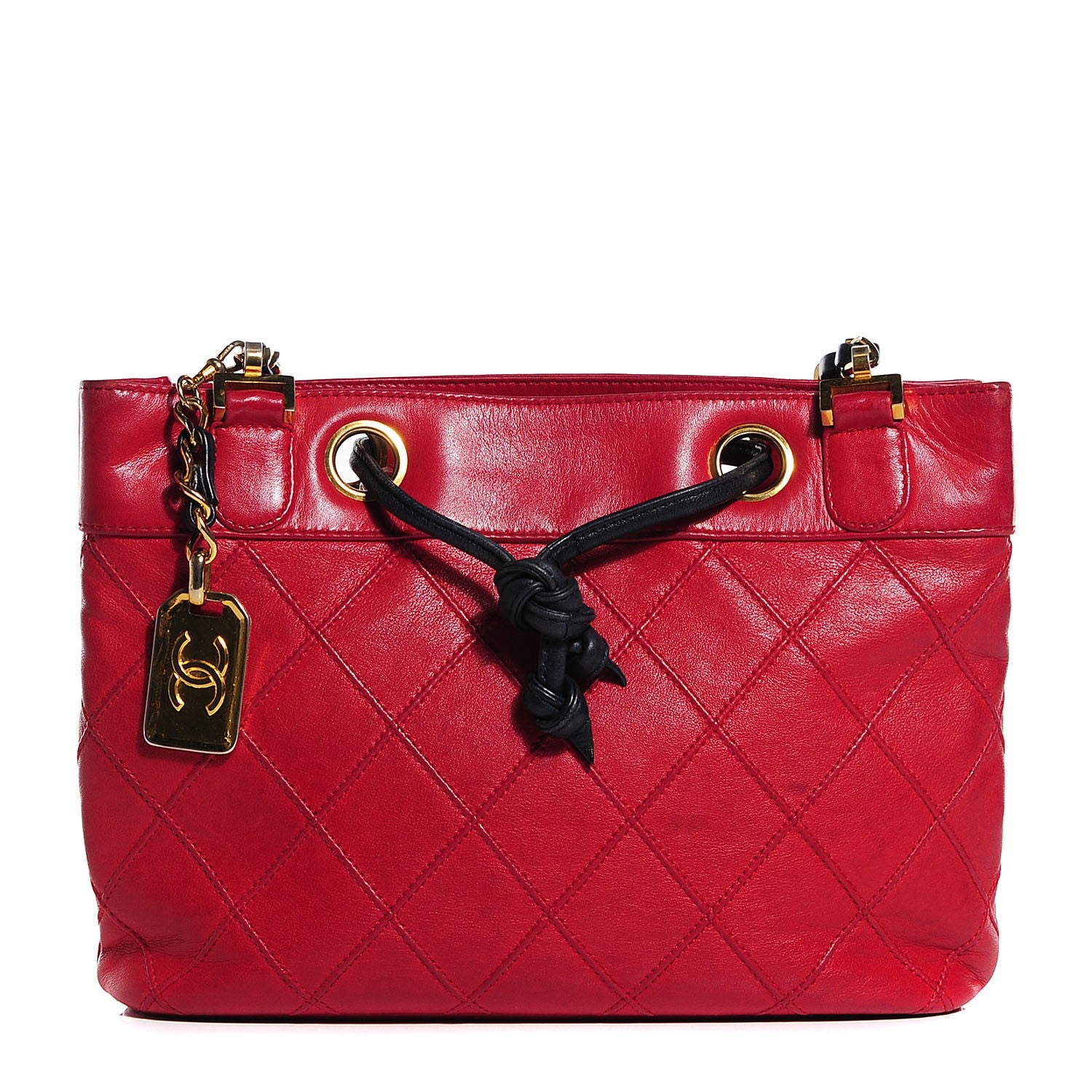 Chanel Lambskin Quilted Shoulder Bag Red 1 of 7