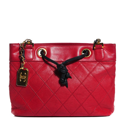 Chanel Lambskin Quilted Shoulder Bag Red 1 of 7