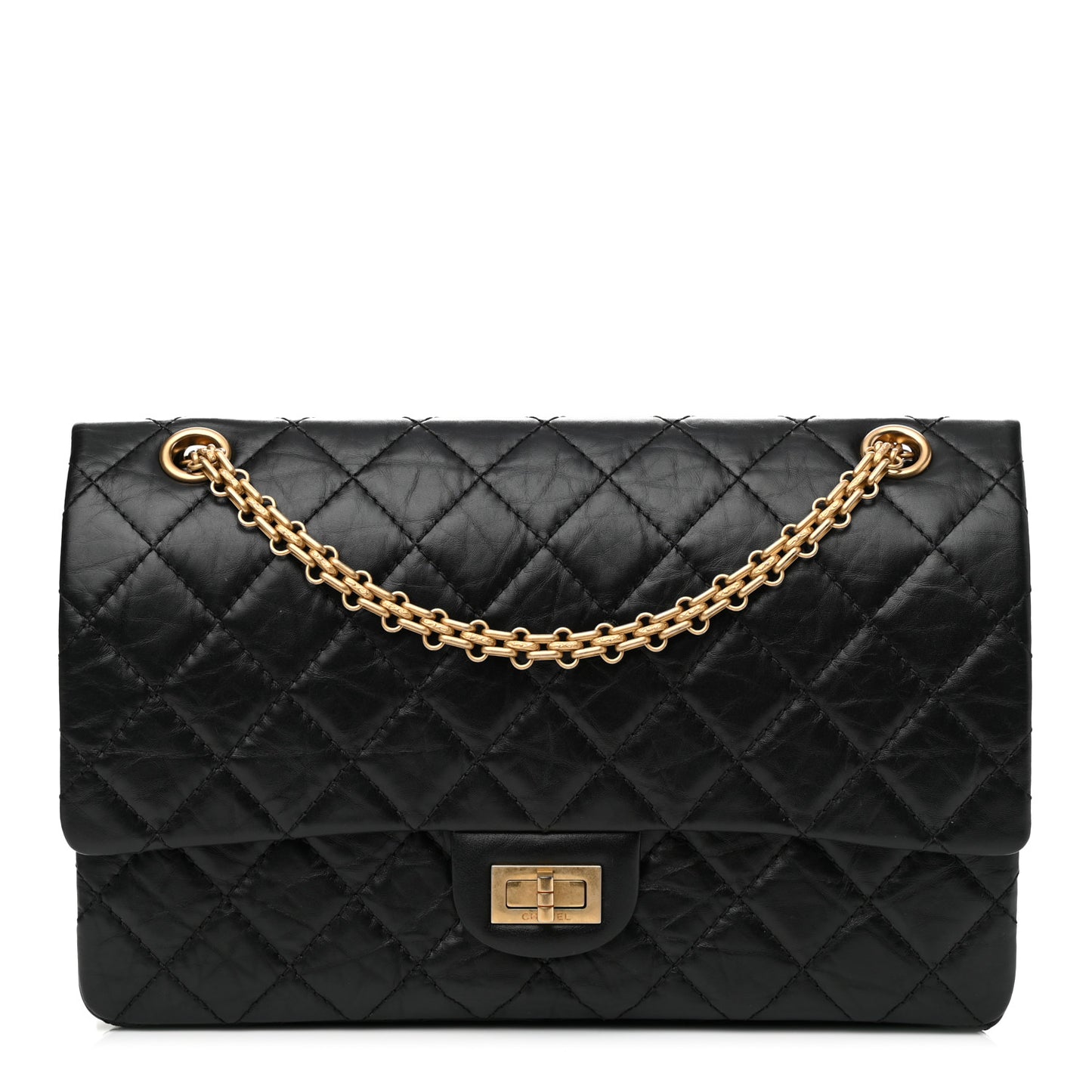 Aged Calfskin Quilted 2.55 Reissue 226 Flap Black
