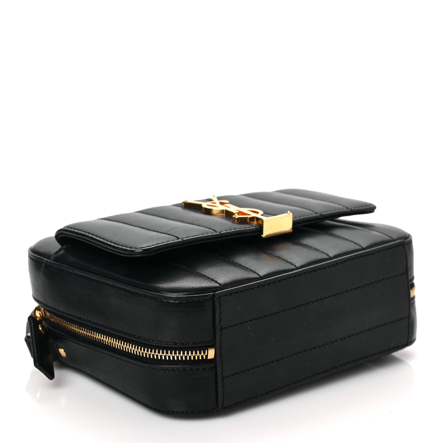 Saint Laurent Lambskin Matelasse Monogram Vicky Camera Bag Black 3 of 5