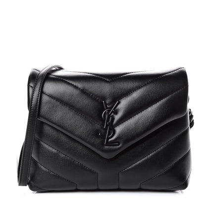 Saint Laurent Calfskin Y Quilted Monogram Toy Loulou Crossbody Bag Black 1 of 12