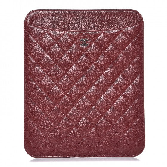 Chanel Caviar Quilted iPad Case Dark Red 1 of 9