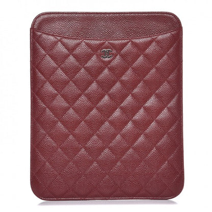 Chanel Caviar Quilted iPad Case Dark Red 1 of 9
