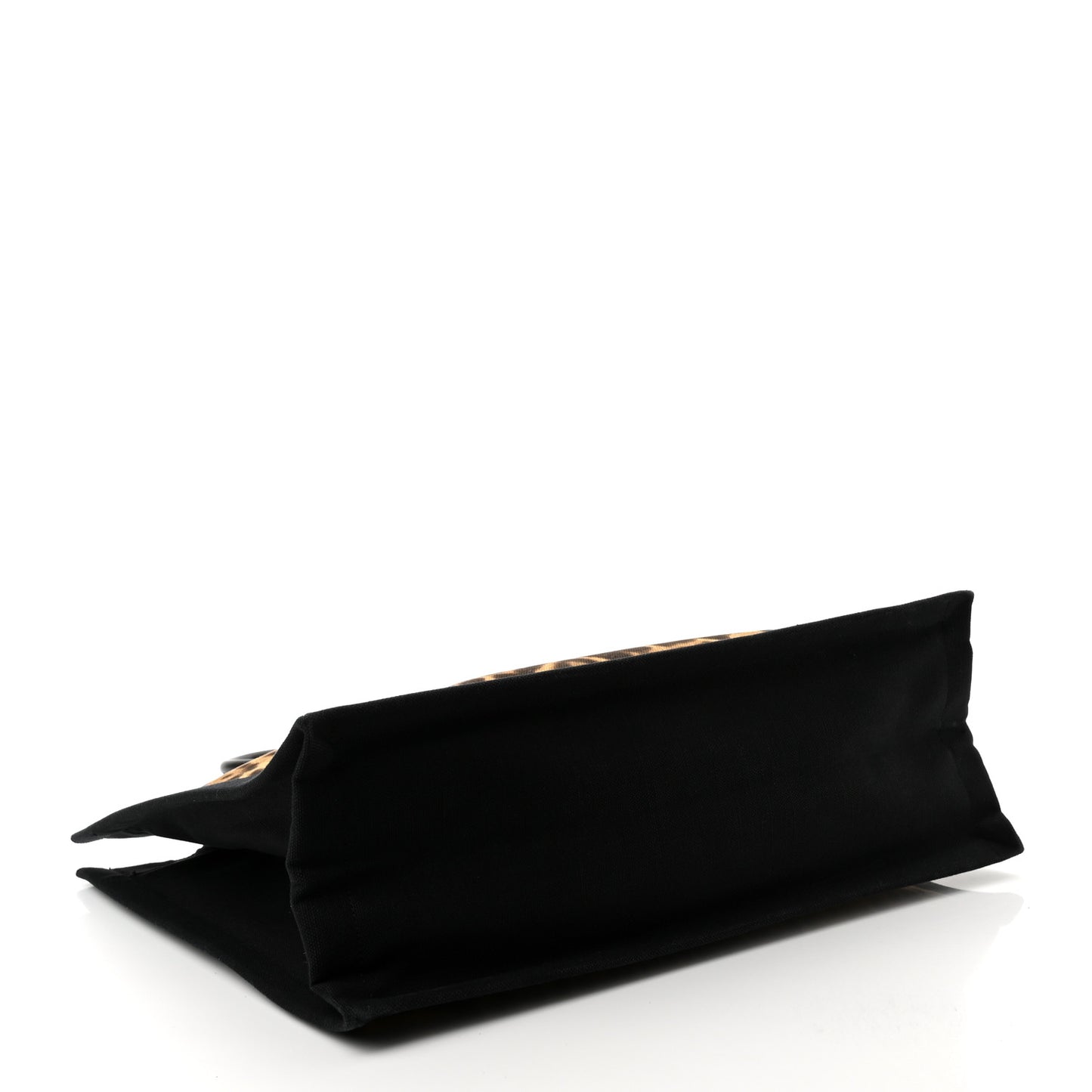 Canvas Calfskin Leopard Print Rive Gauche Noe Tote Natural Black