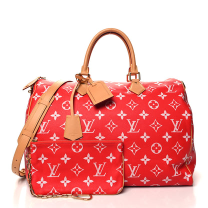 Louis Vuitton Calfskin Monogram Speedy P9 Bandouliere 50 Red 2 of 13