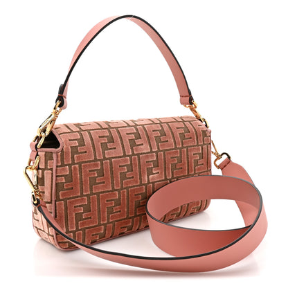 Fendi Velvet Jacquard Crystal FF Baguette Macaron 3 of 11