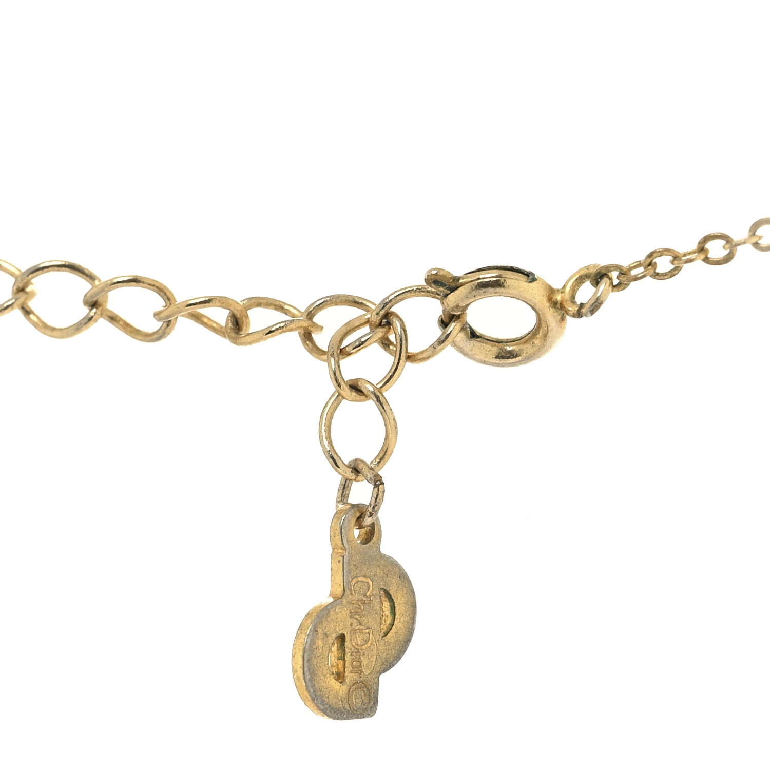 Christian Dior Metal CD Logo Pendant Necklace Gold 4 of 4