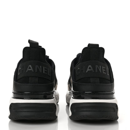 Chanel Velvet Calfskin Mixed Fibers CC Sneakers 38.5 Black 5 of 9