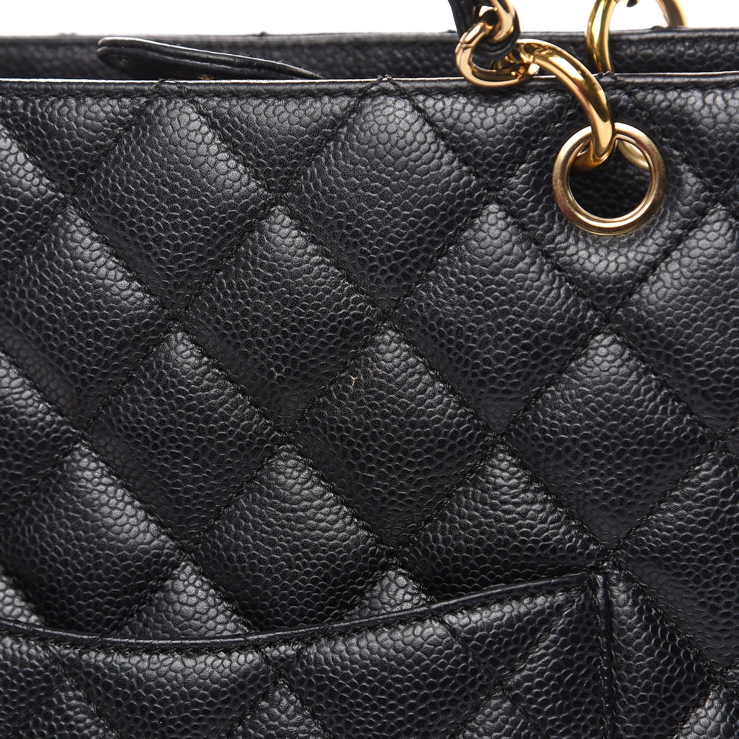 Caviar Quilted Petit Shopping Tote PST Black