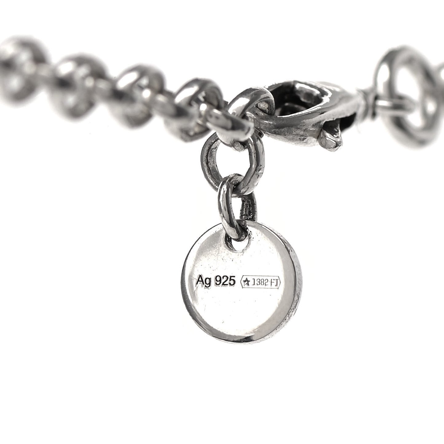 Sterling Silver Interlocking Circle GG Pendant Necklace