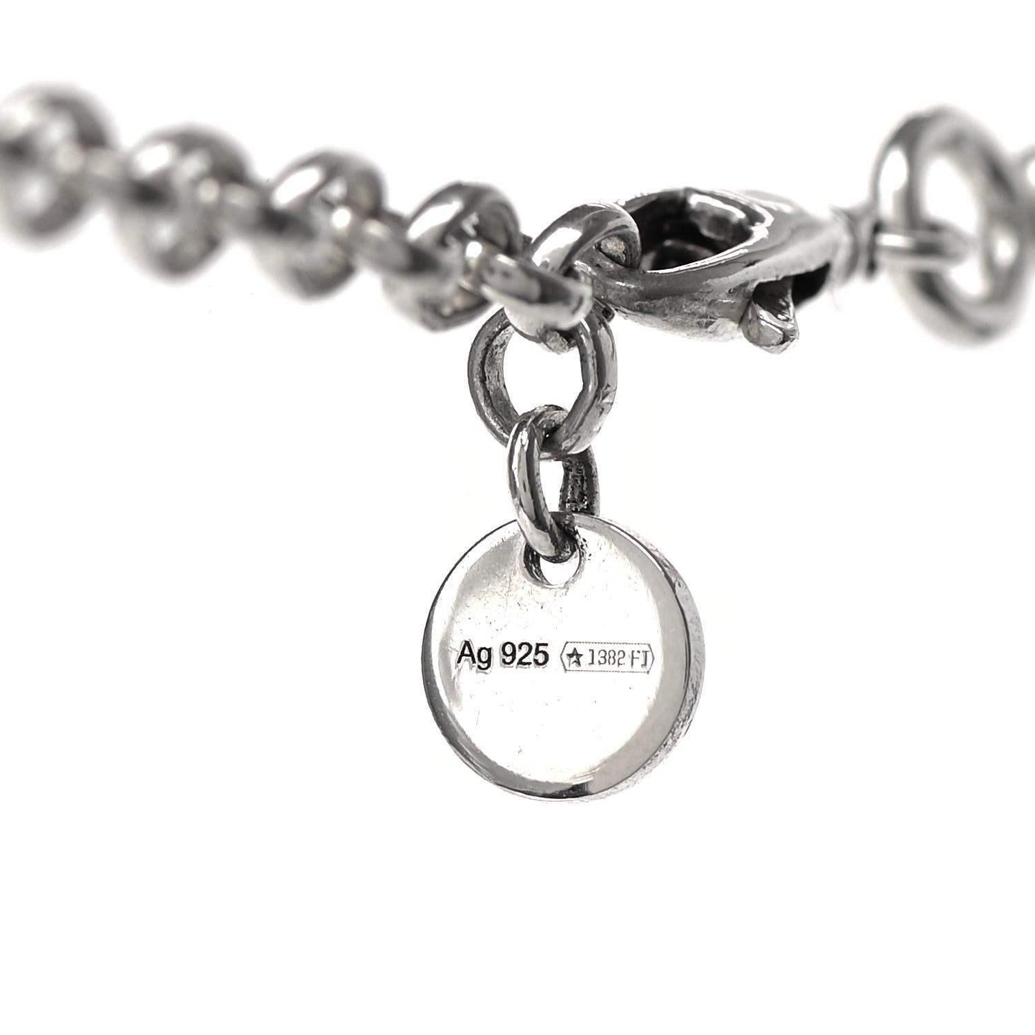 Gucci Sterling Silver Interlocking Circle GG Pendant Necklace 6 of 8