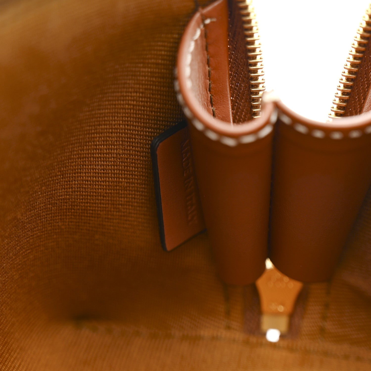 Celine Triomphe Canvas Calfskin Small Cosmetic Pouch White 7 of 8