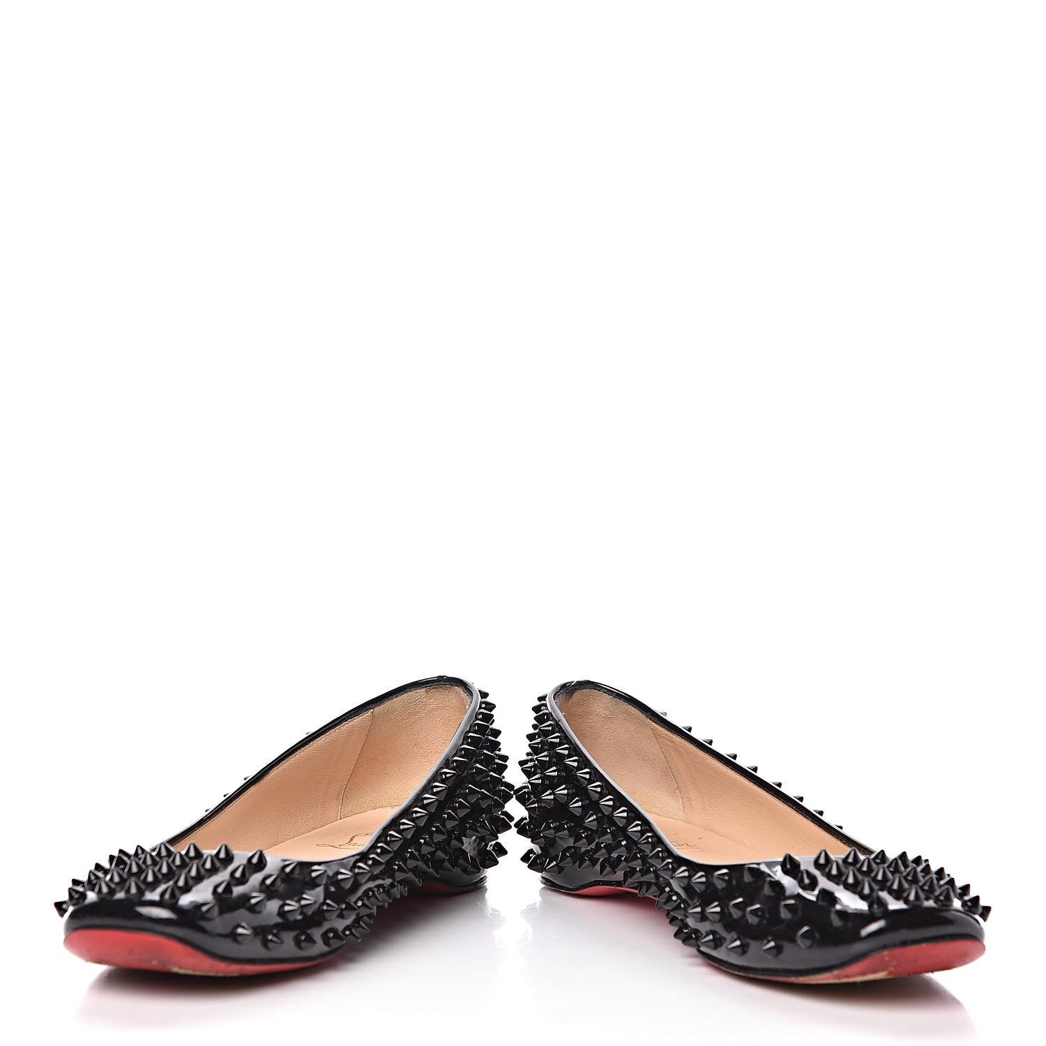 Christian Louboutin Patent Gozul Spikes Flats 37 Black 8 of 19