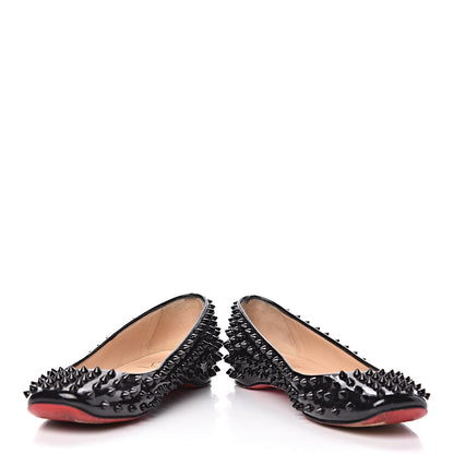 Christian Louboutin Patent Gozul Spikes Flats 37 Black 8 of 19
