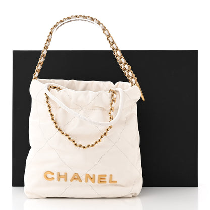Chanel Shiny Calfskin Quilted Mini Chanel 22 White 12 of 12