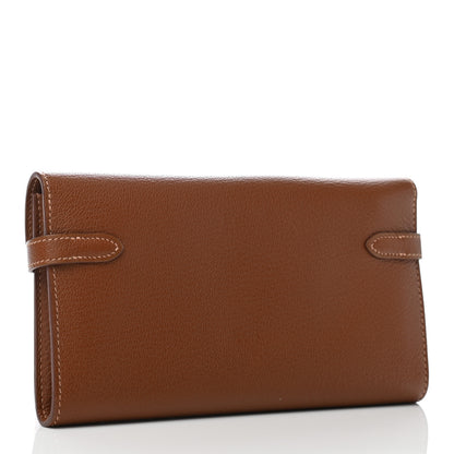 Hermes Chevre Mysore Kelly Longue Wallet Marron D'Inde 3 of 6