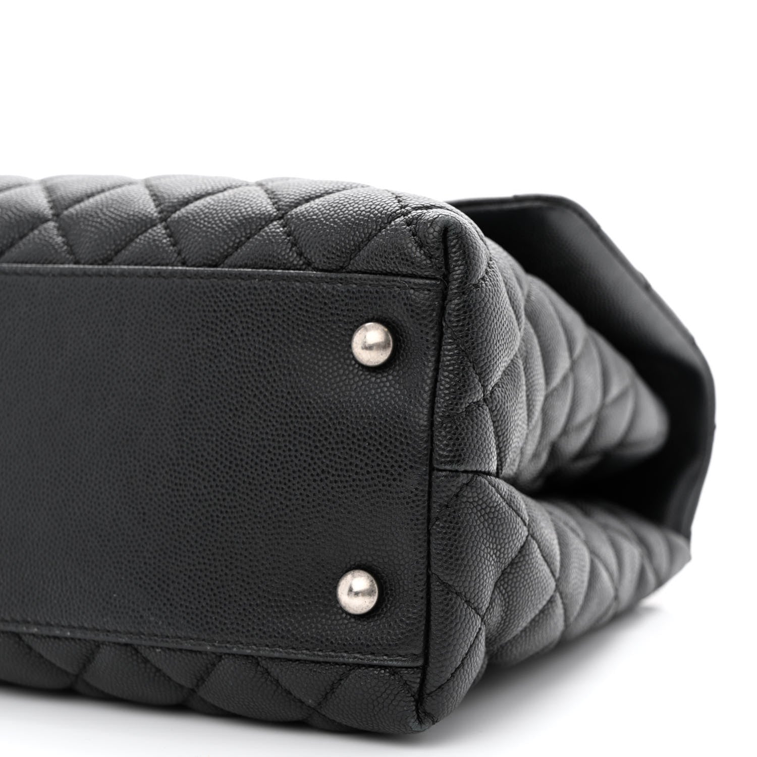 Chanel Caviar Lizard Quilted Medium Coco Handle Flap Black 10 of 11
