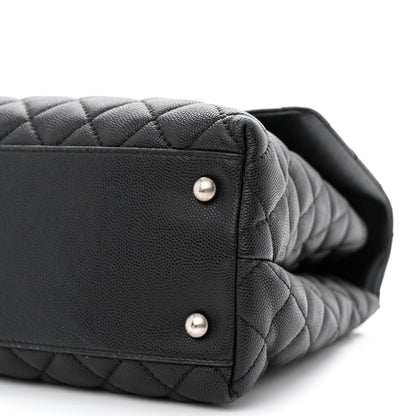 Chanel Caviar Lizard Quilted Medium Coco Handle Flap Black 10 of 11