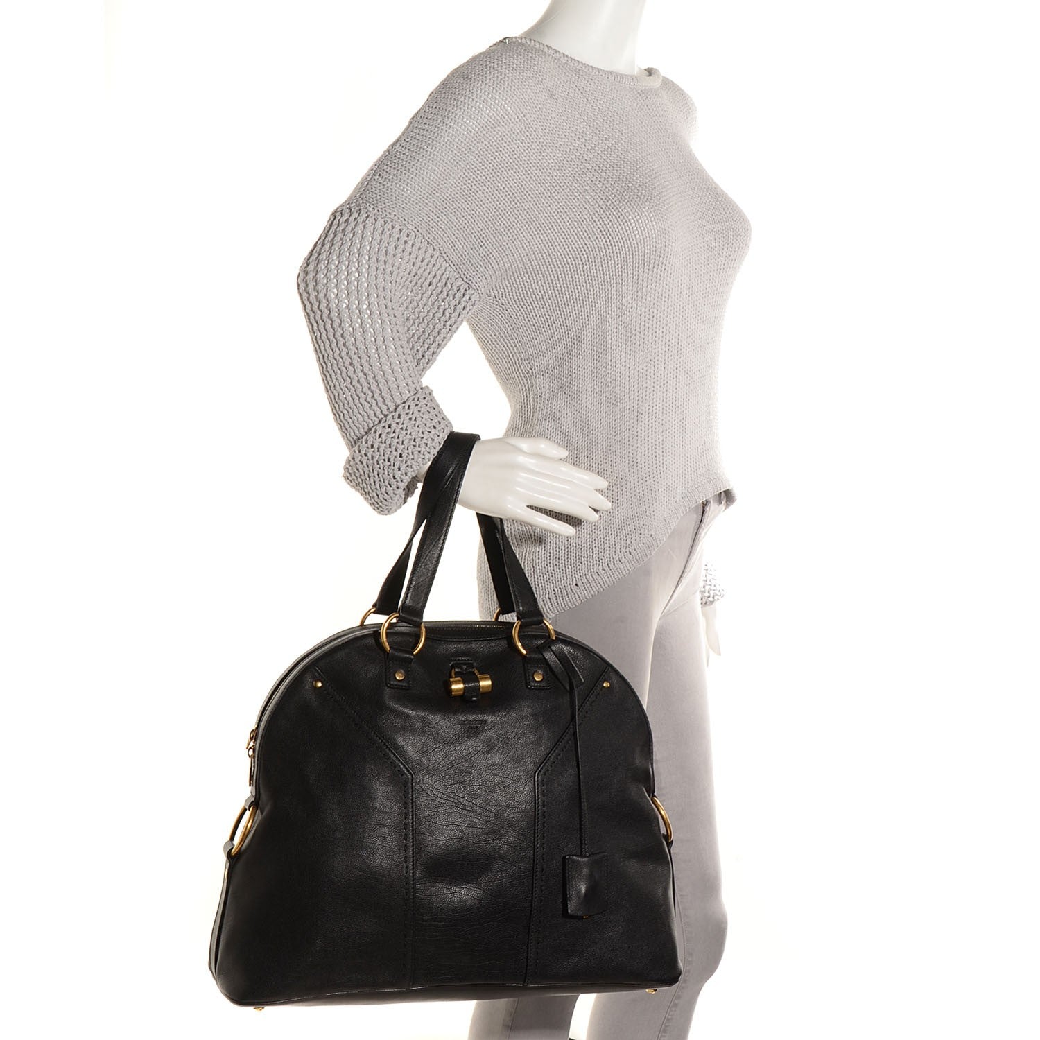 Saint Laurent Calfskin Oversized Muse Black 2 of 9