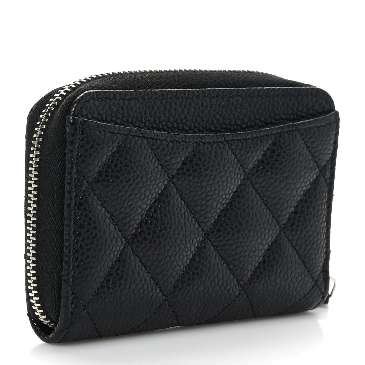 Chanel Caviar Quilted Zip Coin Purse Black 3 of 7