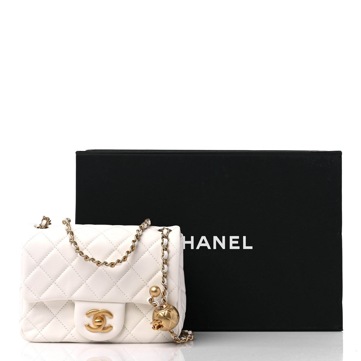 Chanel Lambskin Quilted Mini Pearl Crush Flap White 10 of 10