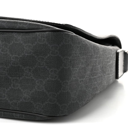 Gucci GG Supreme Monogram Flap Messenger Bag Black Grey 10 of 10