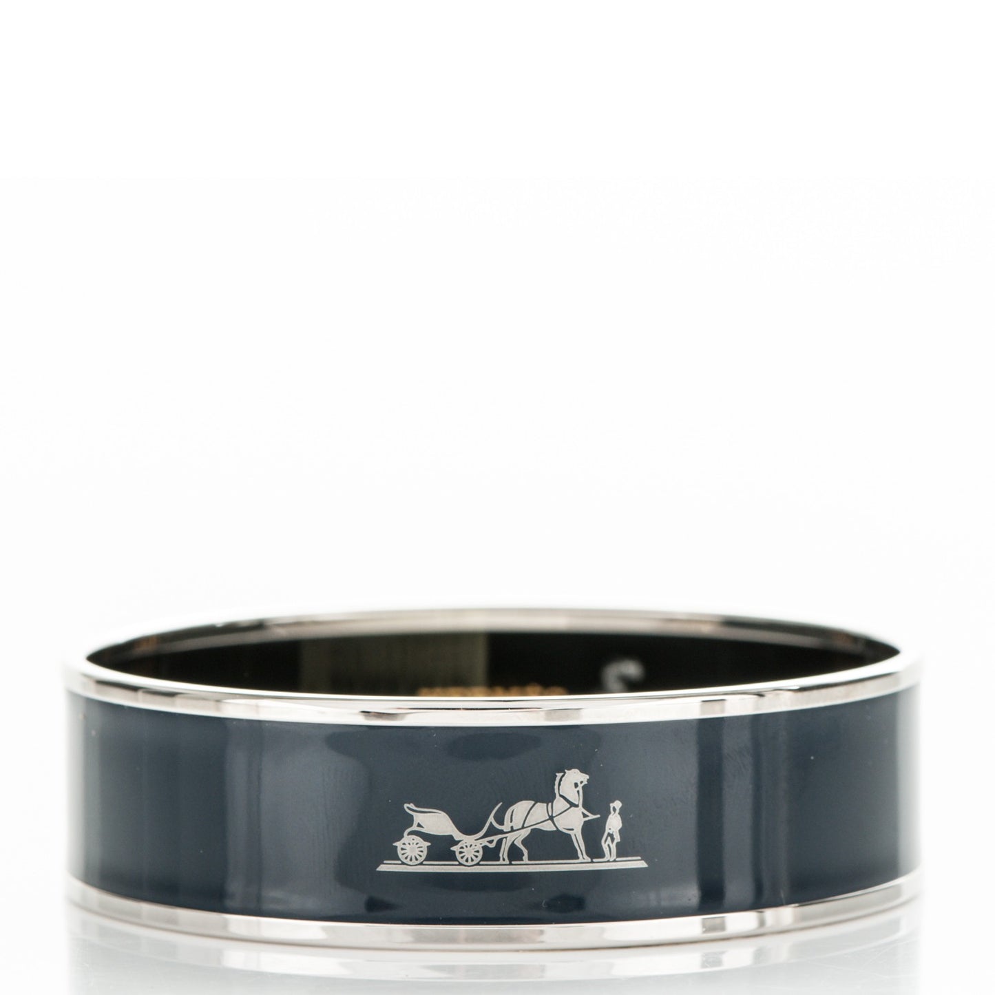 Enamel Printed Wide Caleche Bracelet 65 Ultramarine