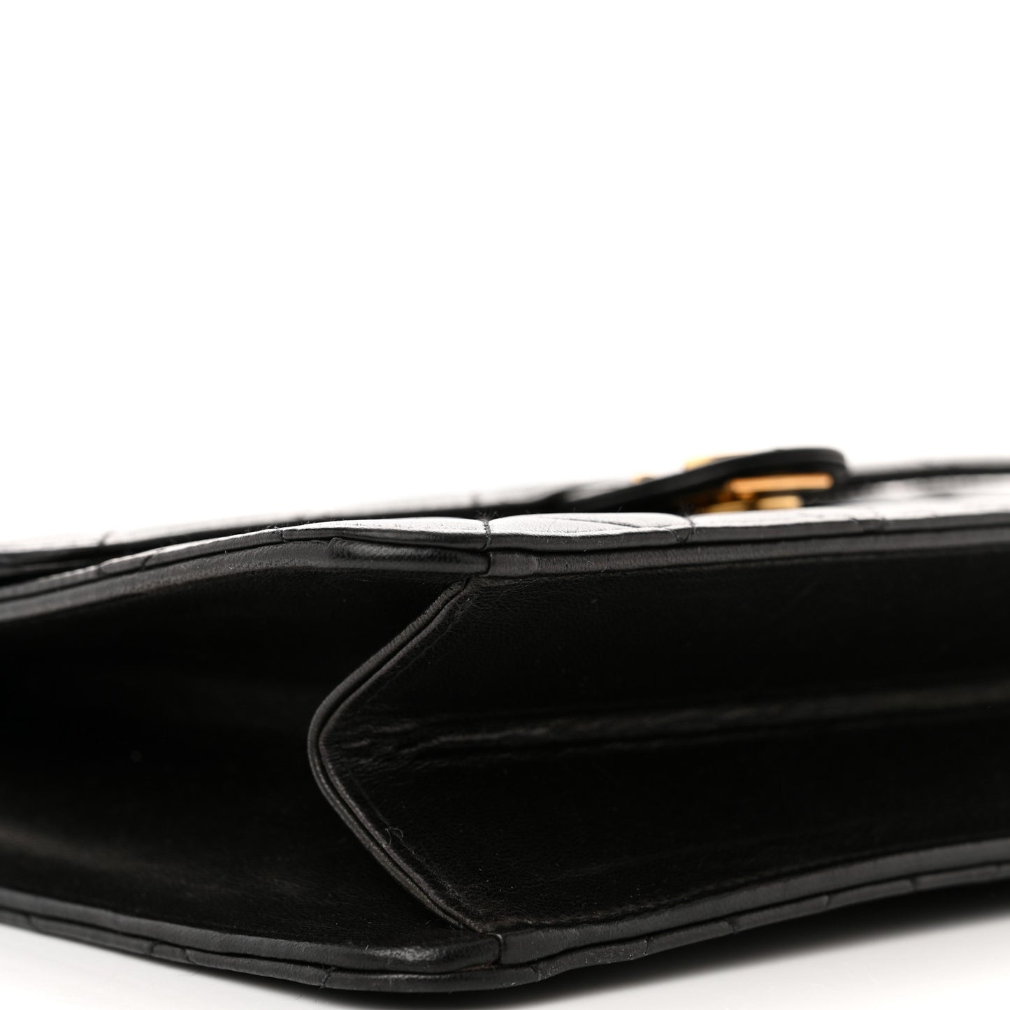 Lambskin Quilted Small Single Flap Bag Black
