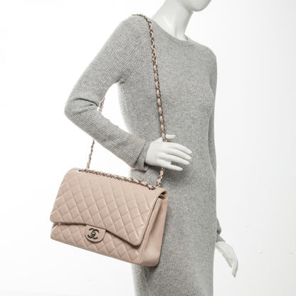 Chanel Caviar Maxi Double Flap Light Pink 2 of 7