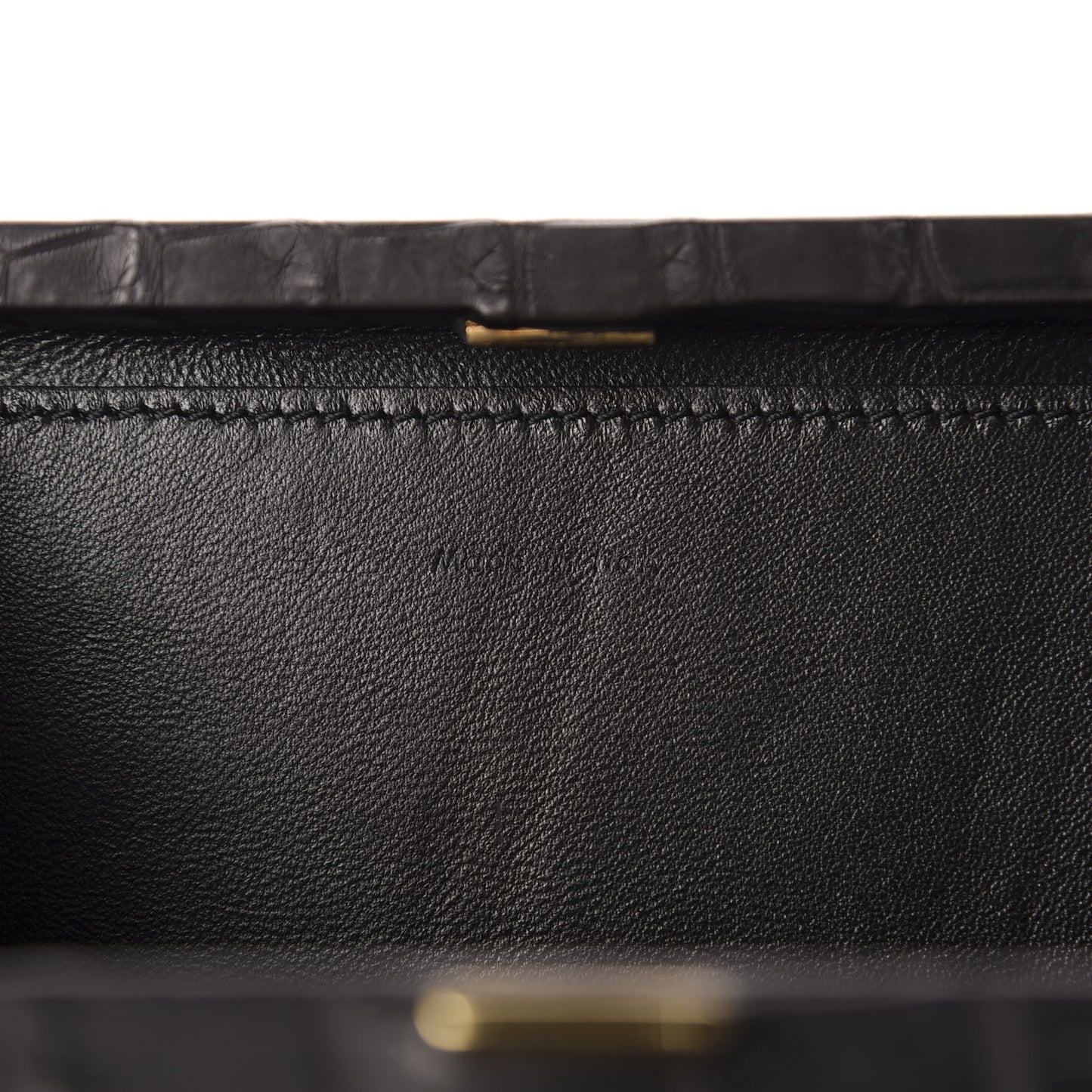 Crocodile Embossed Calfskin Minaudiere Box Wrist Wallet Black