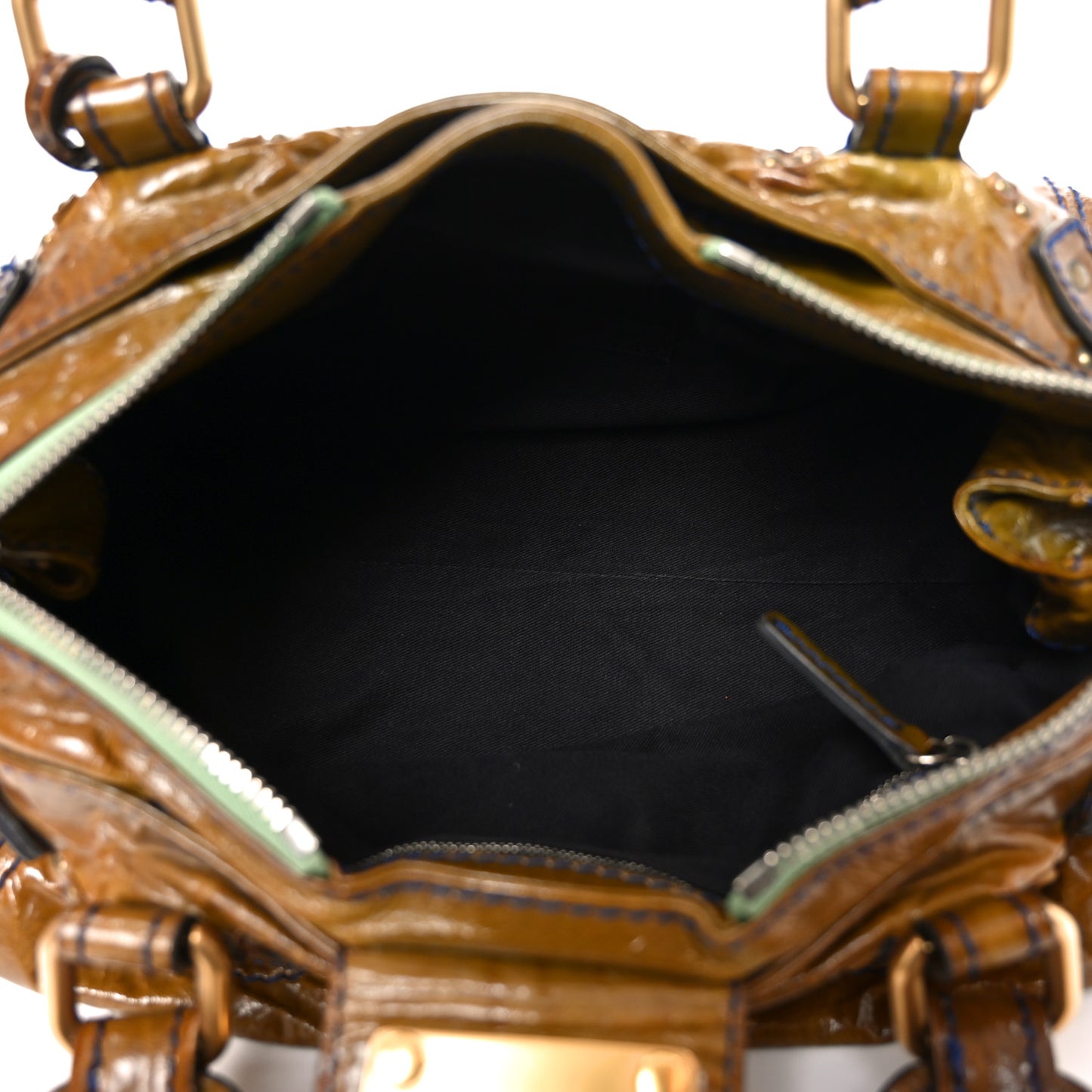 Crinkled Patent Medium Paddington Satchel