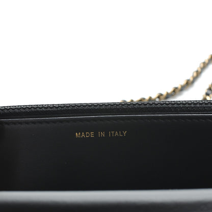 Chanel Patent Calfskin Quilted Boy Wallet On Chain WOC Black 7 of 8