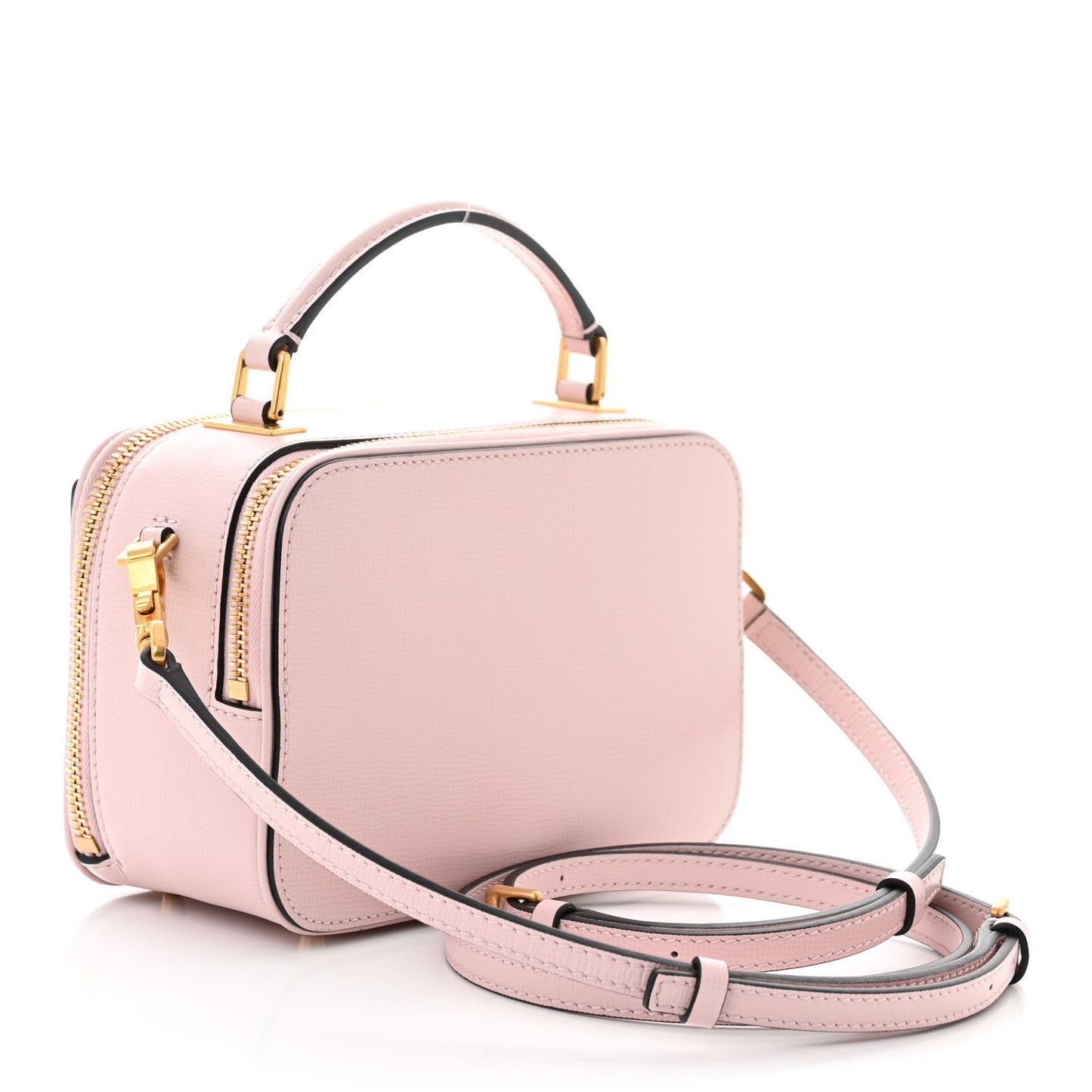 Grainy Calfskin Rockstud Alcove Top-Handle Crossbody Bag Rose Quartz