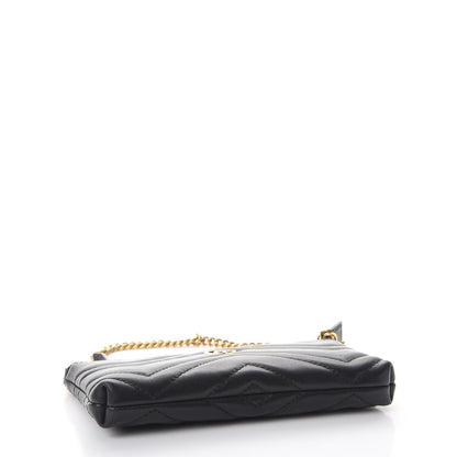 Gucci Calfskin Matelasse Mini GG Marmont Chain Bag Black 4 of 8