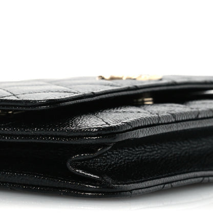 Chanel Caviar Quilted Chain CC Wallet On Chain WOC Black 10 of 11