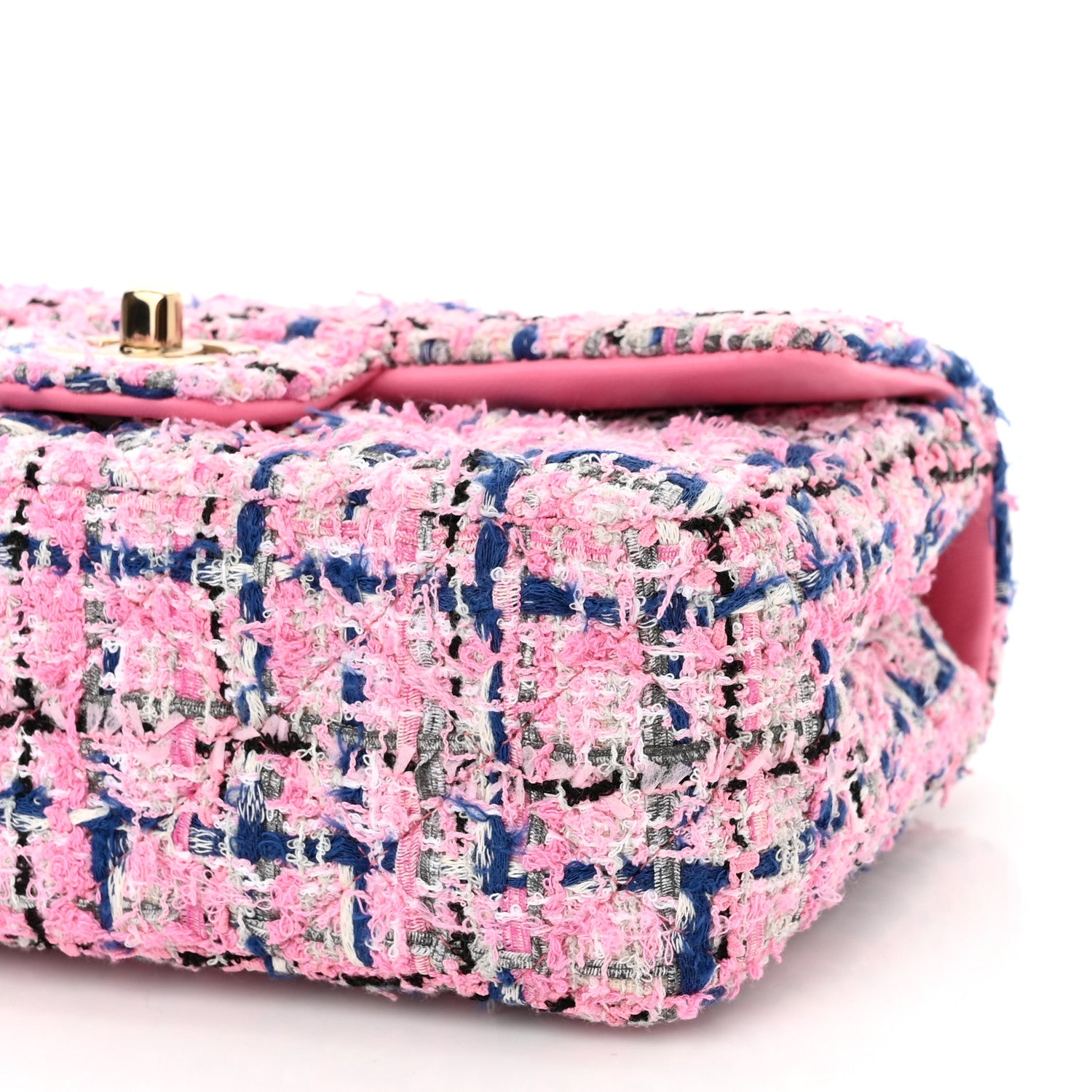 Chanel Tweed Quilted Mini Rectangular Flap Pink Multicolor 10 of 11