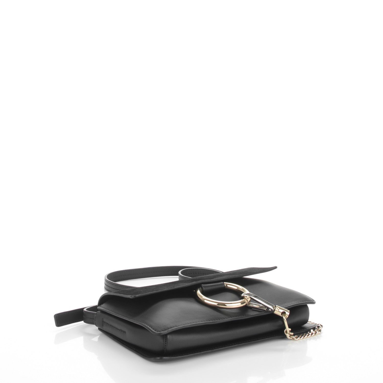 Chloe Suede Calfskin Small Faye Shoulder Bag Black 4 of 7