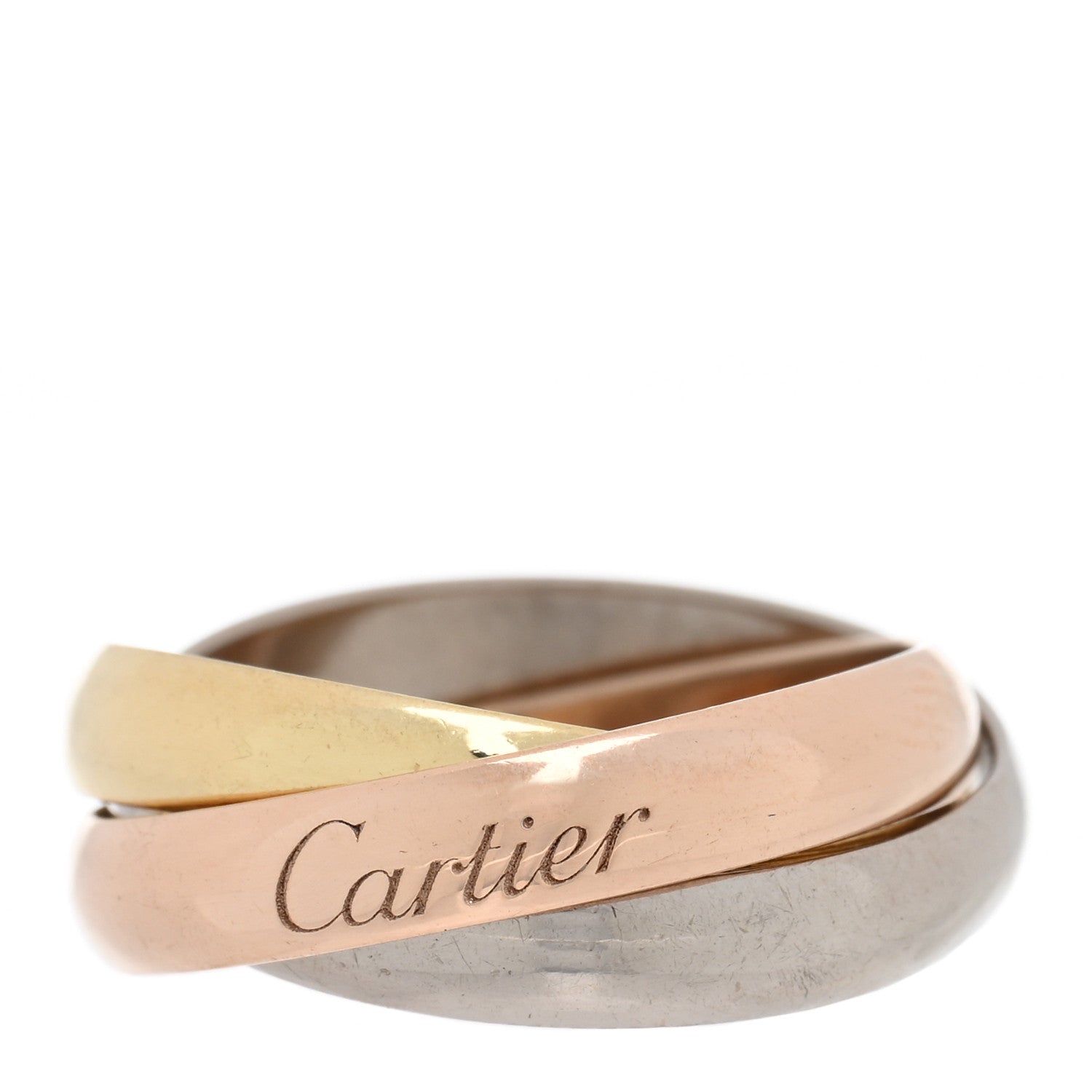 Cartier 18K Pink Yellow White Gold Classic Trinity Ring 1 of 5