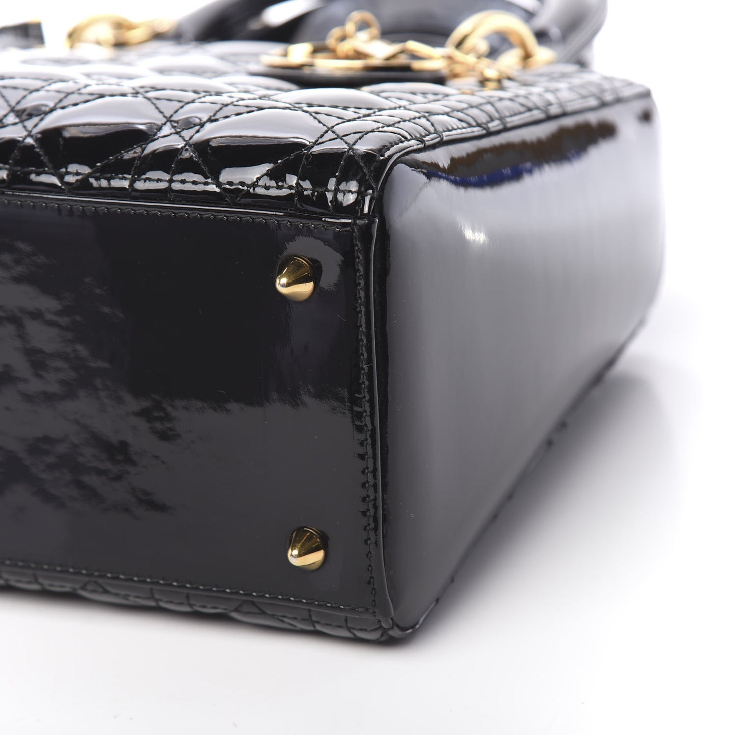 Patent Cannage Medium Lady Dior Black
