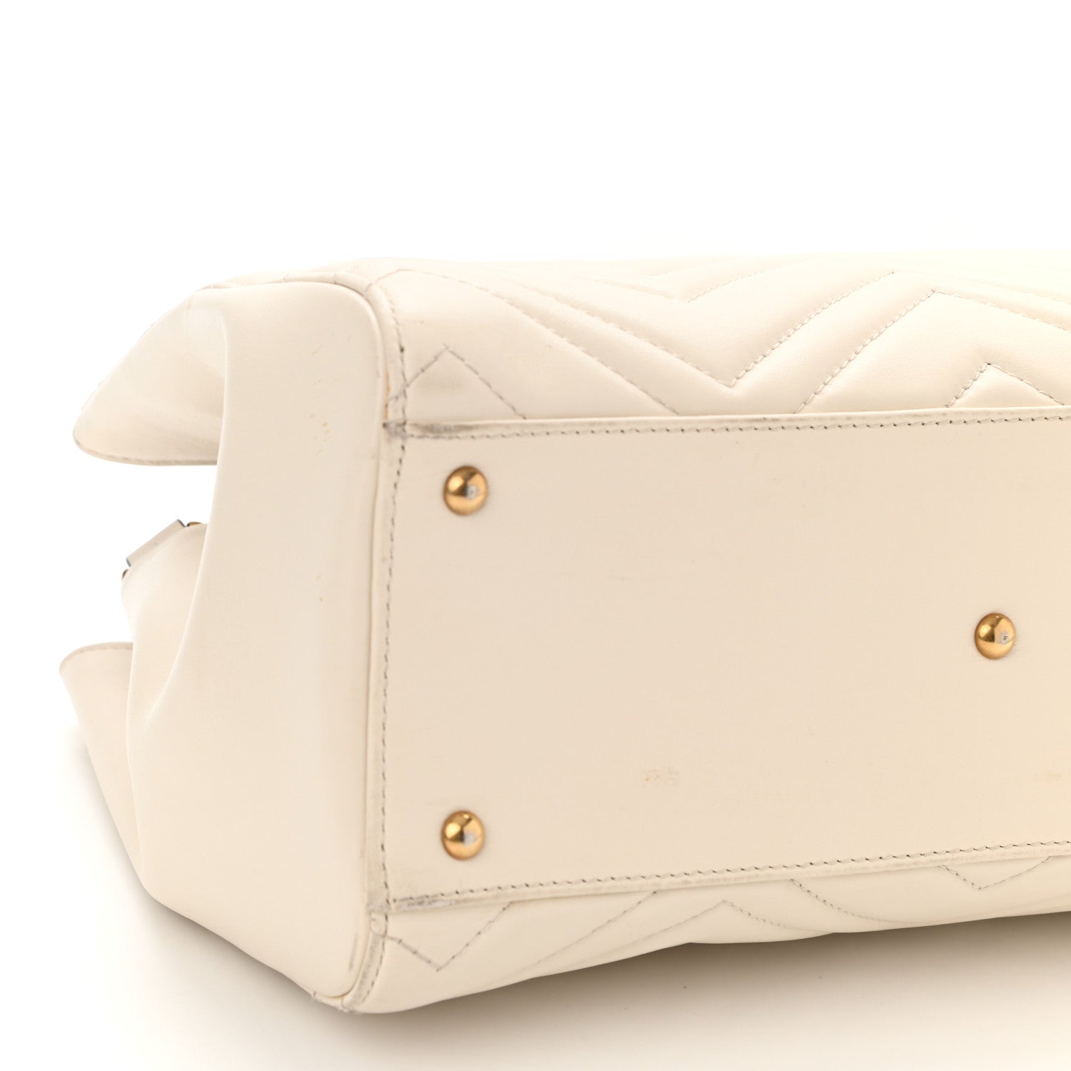 Gucci Calfskin Matelasse Small GG Marmont Tote White 9 of 13