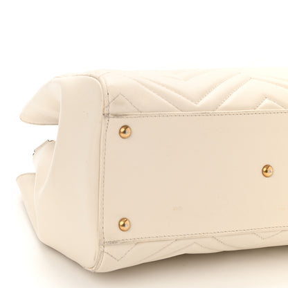 Gucci Calfskin Matelasse Small GG Marmont Tote White 9 of 13