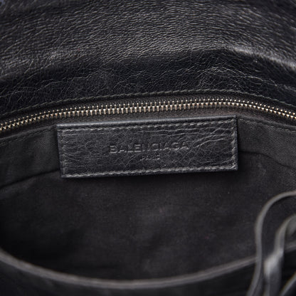 Balenciaga Agneau Giant 12 Silver Hardware Envelope Strap Clutch Black 6 of 8