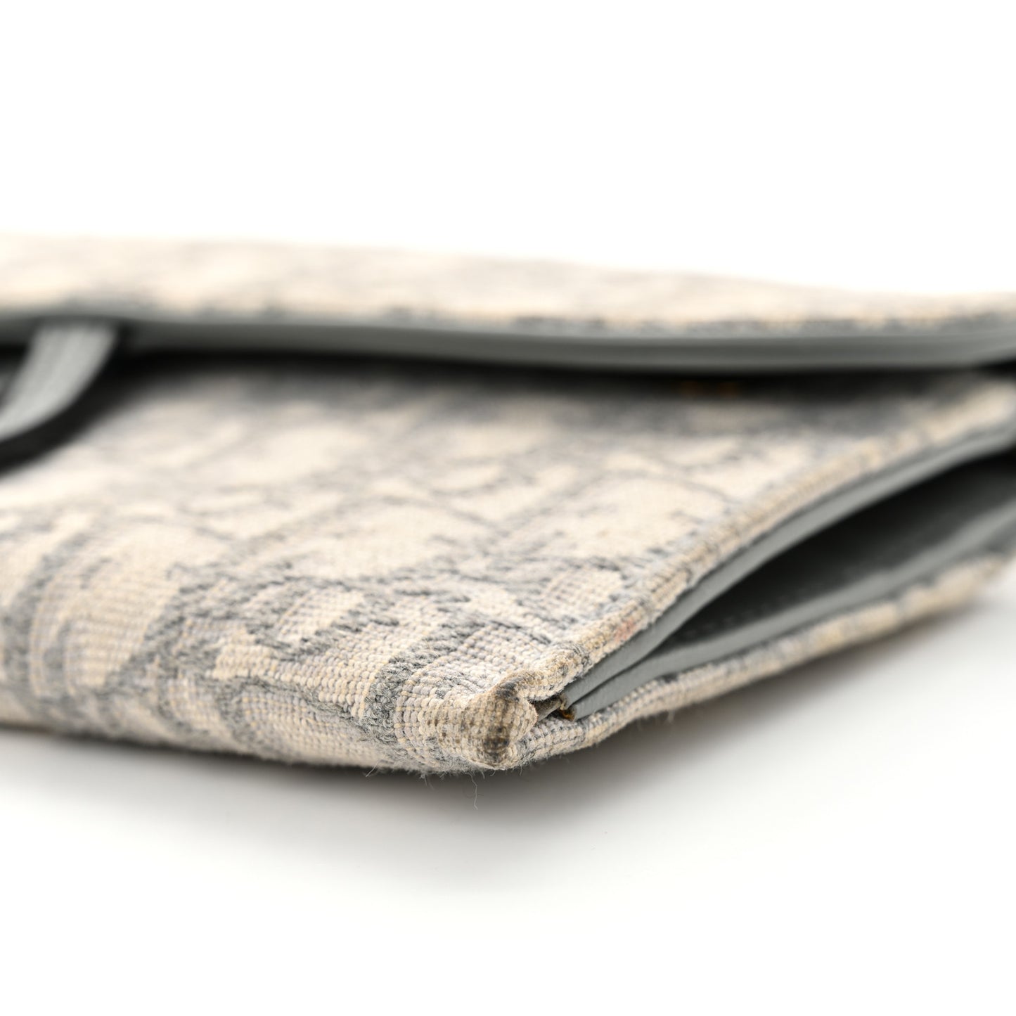 Oblique Saddle Chain Long Wallet Grey